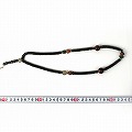 めのう黒平ビーズお守りネックレス 2633_03 一点物