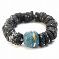 ガーナガラスビーズ アンクレット 黒ターコ 25SS一点物 @3500→2800円