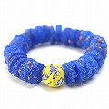 ガーナガラスビーズ アンクレット 青黄 25SS一点物 @3500→2800円
