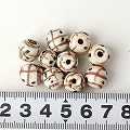 シダモ白ビーズ バラ10個セット 2601 一点物