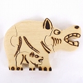 木製動物パズル カバ