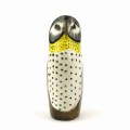 木製鳥 フクロウ スタンド 白