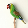 木製鳥ガーデンスティック オウム黒 40CM