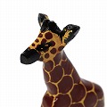 木彫ペイント動物カー キリン