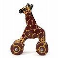 木彫ペイント動物カー キリン