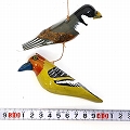 ケニアの木製鳥モビール 二列 アソートカラー