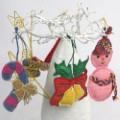 【SALE】ラフィアクリスマスオーナメント  にわとり @720→400円