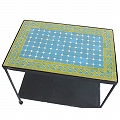 【SALE】モザイクテーブル 鉄脚ラック大 60x40 樹脂はめ込送料別 @43000→21500円
