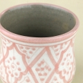 モロッコ手描き陶器 ぷっくりカップ ペールピンク