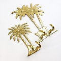 真鍮椰子の木ダブルフック ゴールド 大/小 一点物