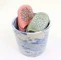マーブル柄陶器 植木鉢 穴1.5CM H20 W20 青