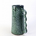 ハンドルうねうねピッチャー型花瓶 班模様 緑 25SS一点物 @13000→10400円