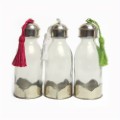 メタル装飾ガラス小物入ポンポン付 120ml