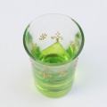 モロッコ手描きショットグラス ゴールド 緑