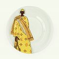 【SALE】セネガルガラス絵 皿 小 黄/男 @3900→2500円