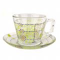 【SALE】NAAJ ドットペイント ティーカップ ソーサー 黄緑 @5500→3800円
