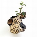 ムコノビエンタロ陶器 花瓶動物ヘッド チーター 25SS一点物