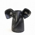ムコノビエンタロ陶器 花瓶動物ヘッド 小 ゾウ
