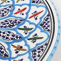 スラマ陶器 手描き平皿 D24 ターコイズ
