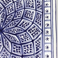 スラマ陶器 手描き四角平皿 28x28 パピヨンブルー