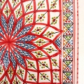 スラマ陶器 手描き四角平皿 22x22 赤