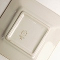 スラマ陶器 手描き四角平皿 イエロー