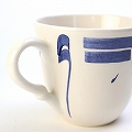 スラマ陶器 手描きマグカップ アラビア文字 青