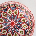 スラマ陶器 手描き浅皿円形 D20 赤