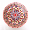 スラマ陶器 手描き浅皿円形 D20 赤