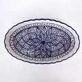 スラマ陶器 手描きグラタン皿 パピヨンブルー