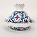 スラマ陶器 手描きミニタジン ターコイズ