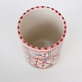 スラマ陶器 手描きコップ 赤