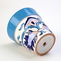 スラマ陶器 手描ガーデンポット ミニ  水色
