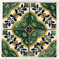 LA MAISON チュニジア手描きタイル 10x10 厚 02  MERSIN VERT
