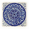 CARO チュニジア手描きタイル 10x10 薄 ひび入り青