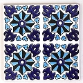 チュニジアプリントタイル 15x15 MINI GAZELLE BLUE