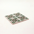 チュニジアプリントタイル 15x15 MINI GAZELLE VERT