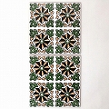 チュニジアプリントタイル 15x15 MINI GAZELLE VERT
