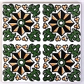 チュニジアプリントタイル 15x15 MINI GAZELLE VERT
