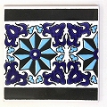チュニジアプリントタイル 15x15端BORD MINI GAZELLE BLUE