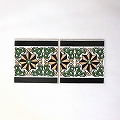 チュニジアプリントタイル 15x15端BORD MINI GAZELLE VERT