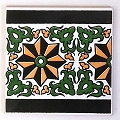 チュニジアプリントタイル 15x15端BORD MINI GAZELLE VERT