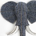 ジンバブエ ビーズアニマル ウォールデコ ゾウ