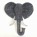 ジンバブエ ビーズアニマル ウォールデコ ゾウ