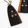 トゥアレグ黒檀金属象眼ピアス NO.16