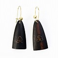 トゥアレグ黒檀金属象眼ピアス NO.17