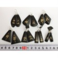 黒檀象嵌ピアス長四角